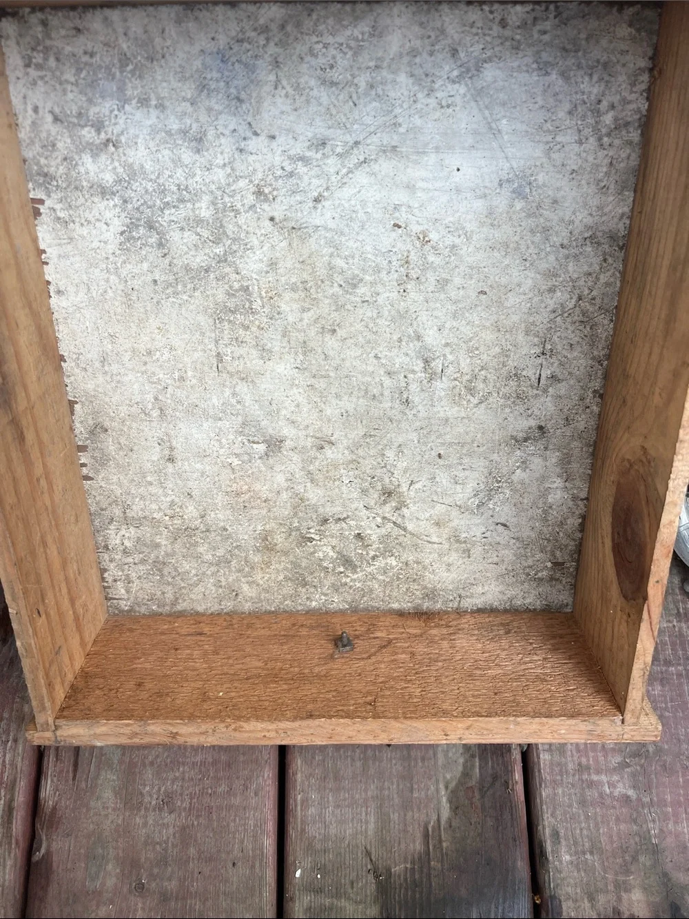 Rustic Wooden Shadow Box Shelf - Natural Wood